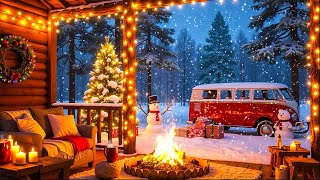 Relaxing Christmas Music Snow Falling ❄️ Cozy Christmas Ambience Music 🎅Christmas Fireplace Ambience [upl. by Esirehs]