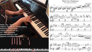 Pokemon Sun amp Moon  Malie City Nighttime  Piano [upl. by Jedd]