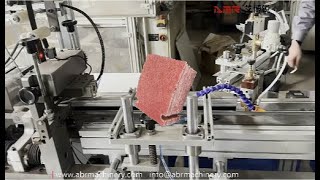 The Flap Cutting Machine With Glue Coating for Make Flap Wheels [upl. by Arocet]