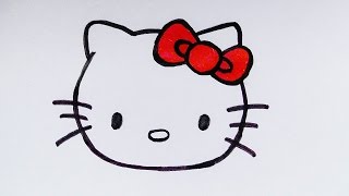 How to draw a Hello Kitty face  ArtPedia [upl. by Atterrol180]