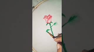 Gulab Ka Phool Hand Painted Fabric Art  Rose Flower Fabric Painting Tutorial [upl. by Oriana]