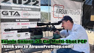 AE22  Check out the Evanix Sniper 50 cal multishot big bore PCP provided by AirgunProShopcom [upl. by Jahncke751]