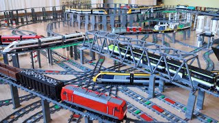 LEGO Train Track Setup 04  350m Tracks Big Bridges Automated Switches amp Train Station [upl. by Eenolem]