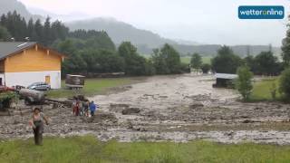 wetteronlinede Schlammlawine rast durch Oberstdorf 1562015 [upl. by Wendell]