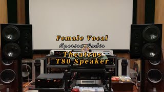 Female Vocal Sound DemoAperionaudio Theatrus Dual 8quot CinemaStudio AMT Ribbon Tweeter Speaker T80 [upl. by Delaryd580]