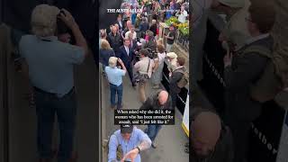 MOMENT Nigel Farage is hit with a milkshake at rally [upl. by Eidroj556]