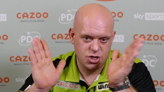 Michael van Gerwen RAGES AT REPORTER quotIf you want to ask something get your facts rightquot [upl. by Schwinn30]