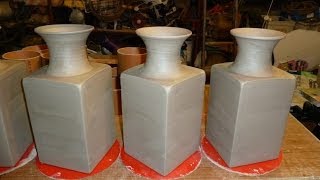 Making a Square Pottery Vase with a round top [upl. by Yesrod562]