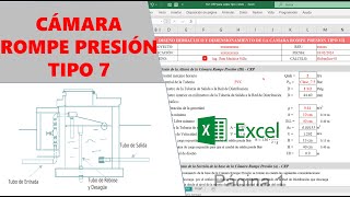 Diseño de Cámara Rompe Presión tipo 7 para redes Plantilla excel profesional [upl. by Annayhs]