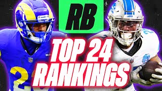 BIG MOVERS Updated Top24 Running Back Rankings for 2024 Fantasy Football [upl. by Niraa]