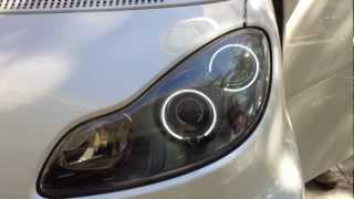 Smart fortwo 451 brabus type headlights with angel eyes [upl. by Choong]