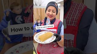 A quick tutorial on tamale eating tamales mexicanfood food yummy [upl. by Llewkcor]