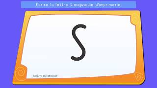 Écrire les lettres capitales Apprendre à écrire la lettre S en majuscule dimprimerie [upl. by Frazer]