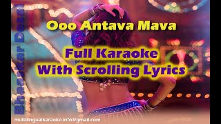 Oo Antava Mava  Full Karaoke With Scrolling Lyrics [upl. by Damon]