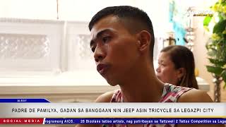 Padre de pamilya gadan sa banggaan nin jeep asin tricycle sa Legazpi City  via Hercules Barbacena [upl. by Strephon]