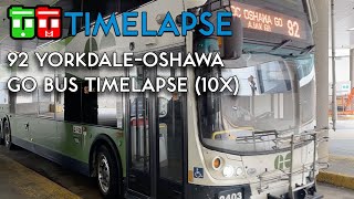 TT Timelapse  92 YorkdaleOshawa GO Bus 10x [upl. by Ahtebat488]