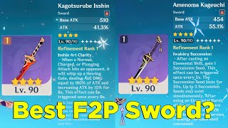 Kagotsurube Isshin vs Amenoma Kageuchi Best F2P Sword [upl. by Thorlay]