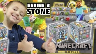 Minecraft STONE Series 2 Blind Boxes Opening MiniFigures Fun Unboxing w Lightcore Chase Part 1 [upl. by Senhauser]