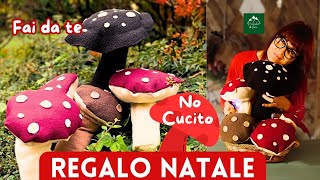 Funghi Cuscino facili senza cucire con Plaid colla e imbottitura 🍄🌲 Christmas Diy monikadeco [upl. by Eimaj]