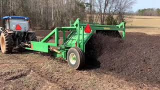 Organic Compost Windrow Turning On a Small Farm [upl. by Mur]