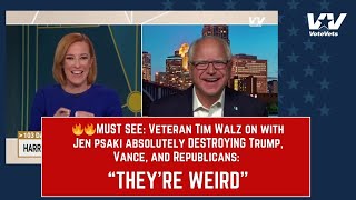 Veteran Tim Walz on MSNBC absolutely DESTROYING Trump Vance and Republicans  quotTHEYRE WEIRDquot [upl. by Ev308]