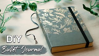 How to Make a Bullet Journal  DIY Dotted Leather Journal with Cream Paper [upl. by Nwhas]