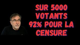 92  de votants pour la censure  lien pour continuer à voter en description [upl. by Nisay529]