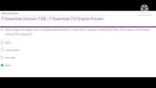 Cisco IT Essentials Chapter 9 Exam Answer  Cisco  IT ESSENTIAL CHAPTER 9 ANSWER [upl. by Erbe]