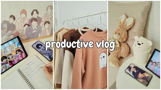 Productive Vlog🌷new goals for August Rearranging my room clean amp organize with me I Aesthetic vlog [upl. by Lanfri]