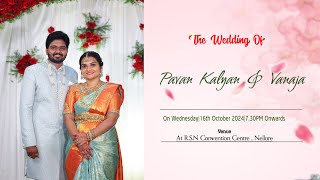 WEDDING  Pavan Kalyan 💕 Vanaja  Live On 16th October 2024  730PM [upl. by Dimitry]