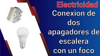 Dos focos controlados con 2 apagadores de escalera  Curso de electricidad cap 17 [upl. by Esten]