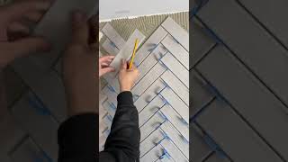 Cutting herringbone tile pattern [upl. by Nedda]