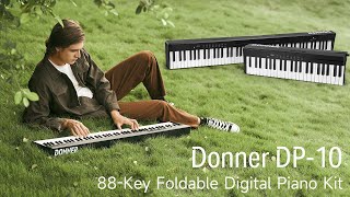 Donner DP10 88Key Foldable SemiWeighted Digital Piano Kit [upl. by Shaffert]