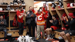 Guy Gaudreau gets the game puck after an emotional victory [upl. by Anastasia109]