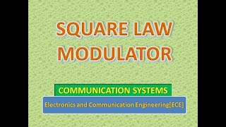 Square Law Modulator Generation of AM [upl. by Publias975]