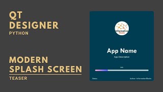 Modern Splash Screen  Qt Designer Series  PySide2  Python [upl. by Harmon]