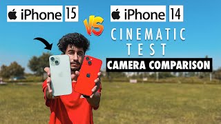 iPHONE 15 VS iPHONE 14 CAMERA COMPARISON  CINEMATIC TEST  BEST iPHONE FOR VIDEOGRAPHY  IN HINDI [upl. by Torr]