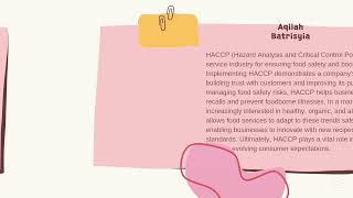 DTF 10192 The Importance Of HACCP In Foodservice Industry [upl. by Earvin]