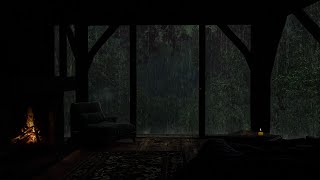 Rainy Night on the Cozy Porch 🌧️Light Rain amp Cozy Firelight to Deep Sleep Relaxation [upl. by Orose]