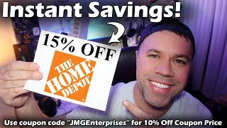 How To Get 15 Off Coupon at Home Depot Instant Delivery [upl. by Nhguahs]