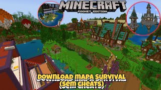 DOWNLOAD MAPA SURVIVAL no MINECRAFT BEDROCK MAPA LEVE COM APENAS 90MB [upl. by Chilton408]