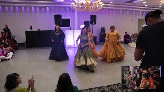 Bride Mehndi Dance 2023  Sabeen amp Wali  Kajra Uden Uden Kangna Ik Pal Pairon Mein Bandhan [upl. by Tavis]