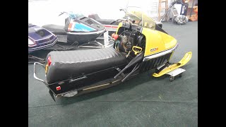 Restored vintage snowmobile 1971 Ski Doo 775 wide track racer with tuned pipes [upl. by Artinak]