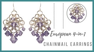 European 4in1 Chainmail Earrings Tutorial  Beaducationcom [upl. by Eladal758]