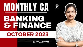 Banking amp Finance Monthly Current Affairs 2023  October 2023 Current Affairs  Parcham Classes [upl. by Julian]