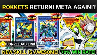 ROKKETS RETURN NEW BEST BORRELOAD LINK DECK META AGAIN  70 WIN RATE Yugioh Duel Links [upl. by Vicki]