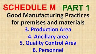 GMP  Production and Ancillary Area  QC  Personnel  The Drugs and Cosmetic Act 1940  Schedule M [upl. by Enneibaf163]