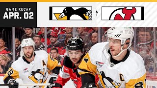 GAME RECAP Penguins at Devils 040224  Nedeljkovic Starts Sixth Straight Game [upl. by Magnum]