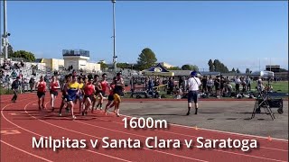 2024 Milpitas v SC v Saratoga 1600m races [upl. by Aimat284]