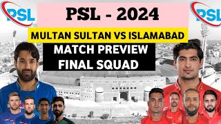 PSl 2024  Multan Sultan Vs Islamabad United l Both Team Final Squad l Multan Sultan Squad 2024 l [upl. by Benedetto700]